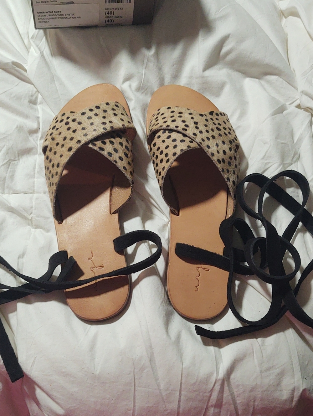 Urge Cheetah Print Lace up Sandals